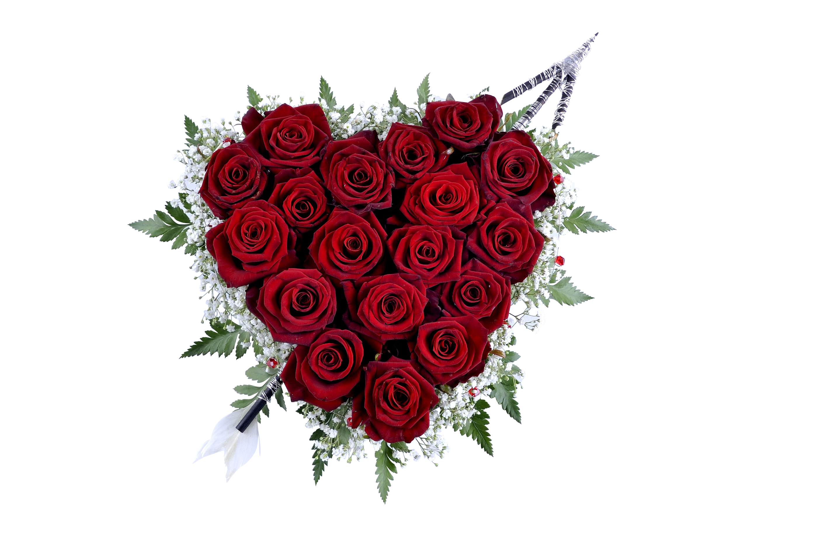 چیدمان گل رز قلبیشکل والپیپر
