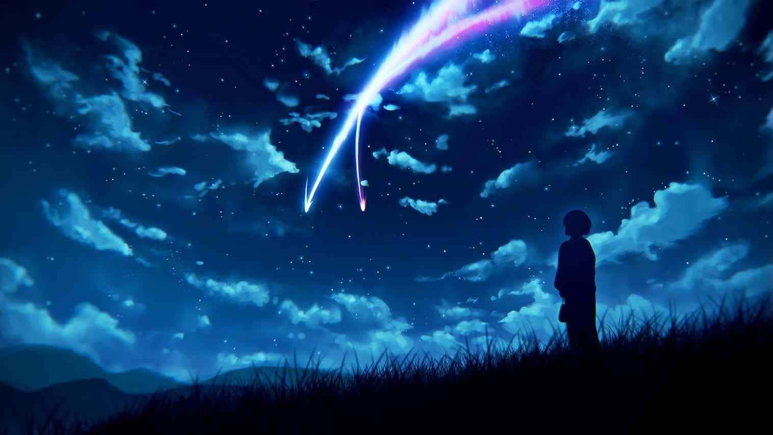 کاغذدیواری آبی انیمه Kimi No Na Wa والپیپر