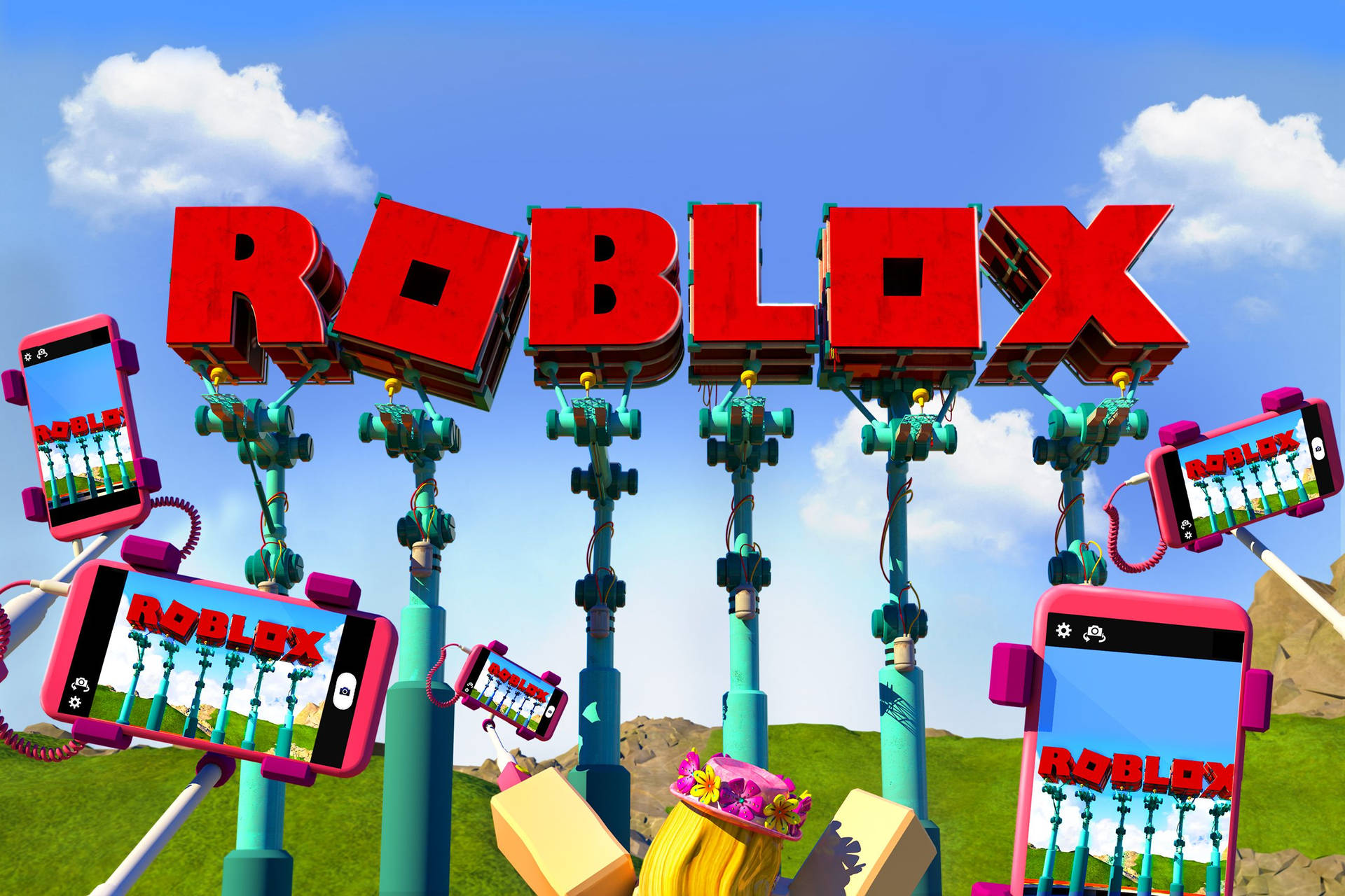 طراحی والپیپر خلاقانه و شگفت‌انگیز از کاور بازی ویدیویی Roblox. — رابلکس والپیپر