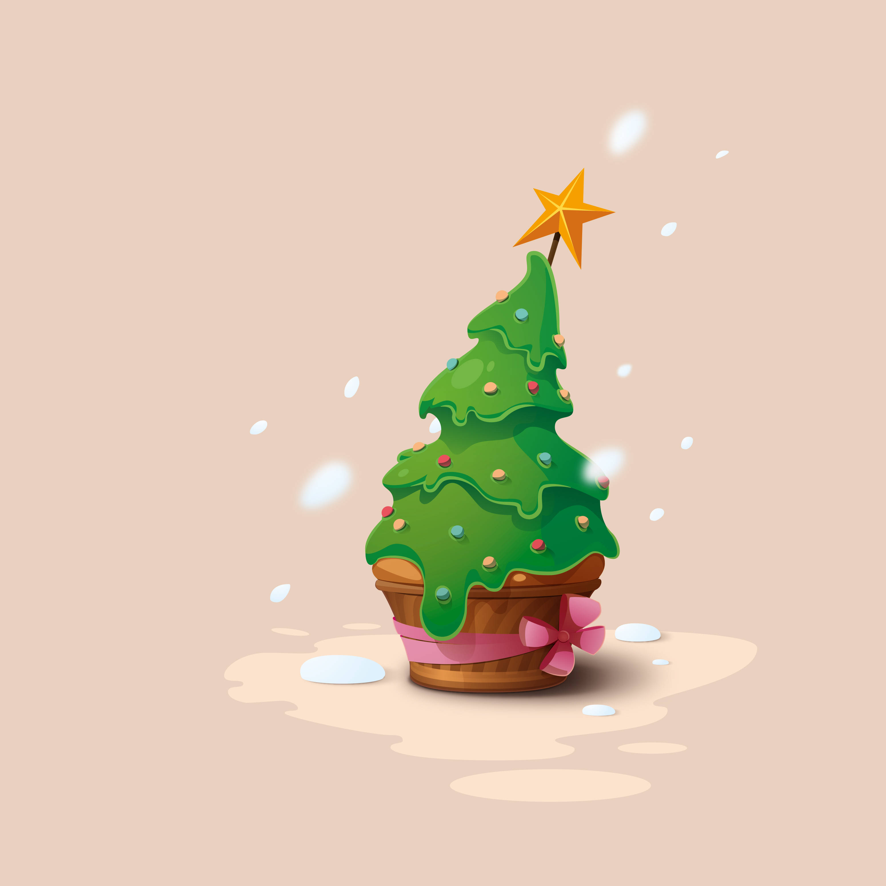کاپ‌کیک درخت کریسمس جشن والپیپر