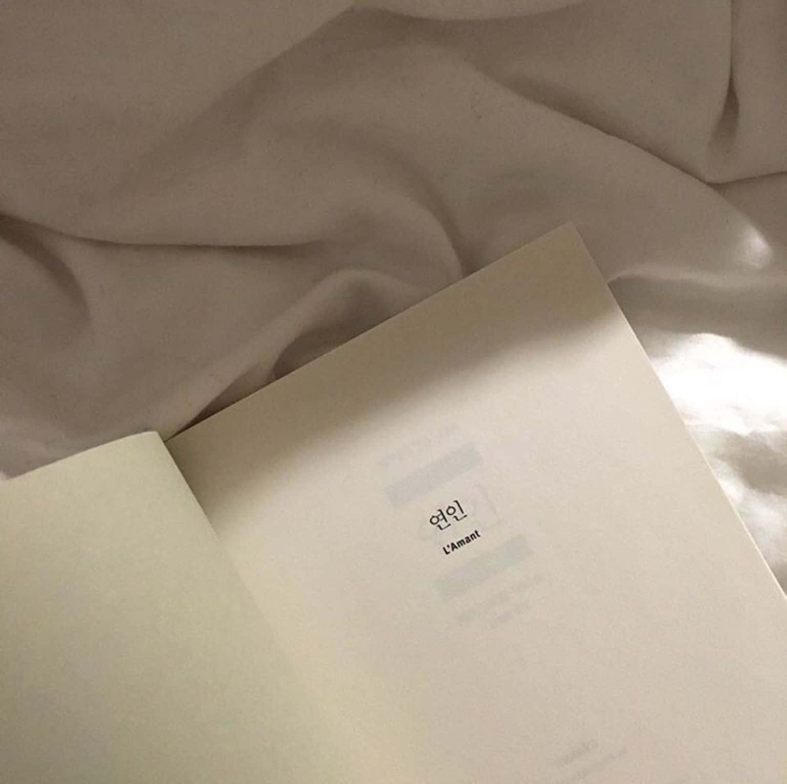 کتابی با جلد سفید روی تخت والپیپر