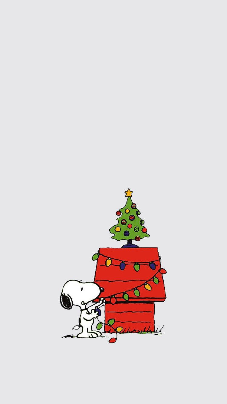 کریسمس ساده و بامزه آیفون Snoopy والپیپر