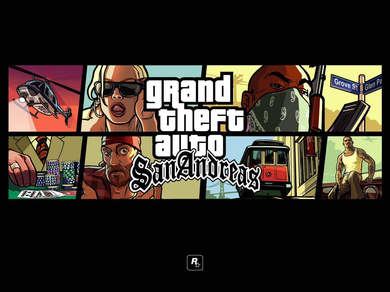 کلاژ شخصیت‌های پویا از GTA: San Andreas والپیپر