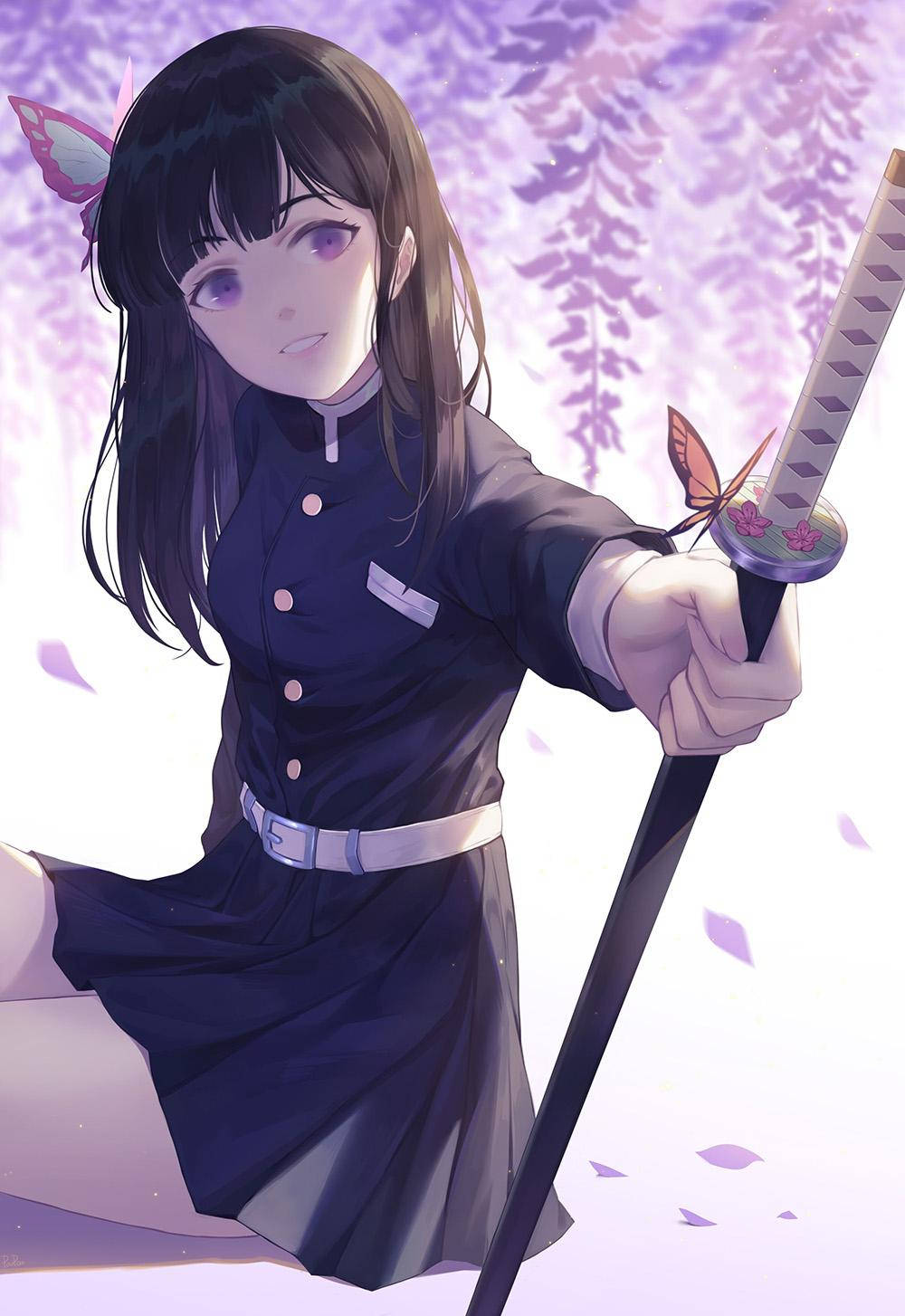 کناو تسویوری با موهای کوتاه باز والپیپر