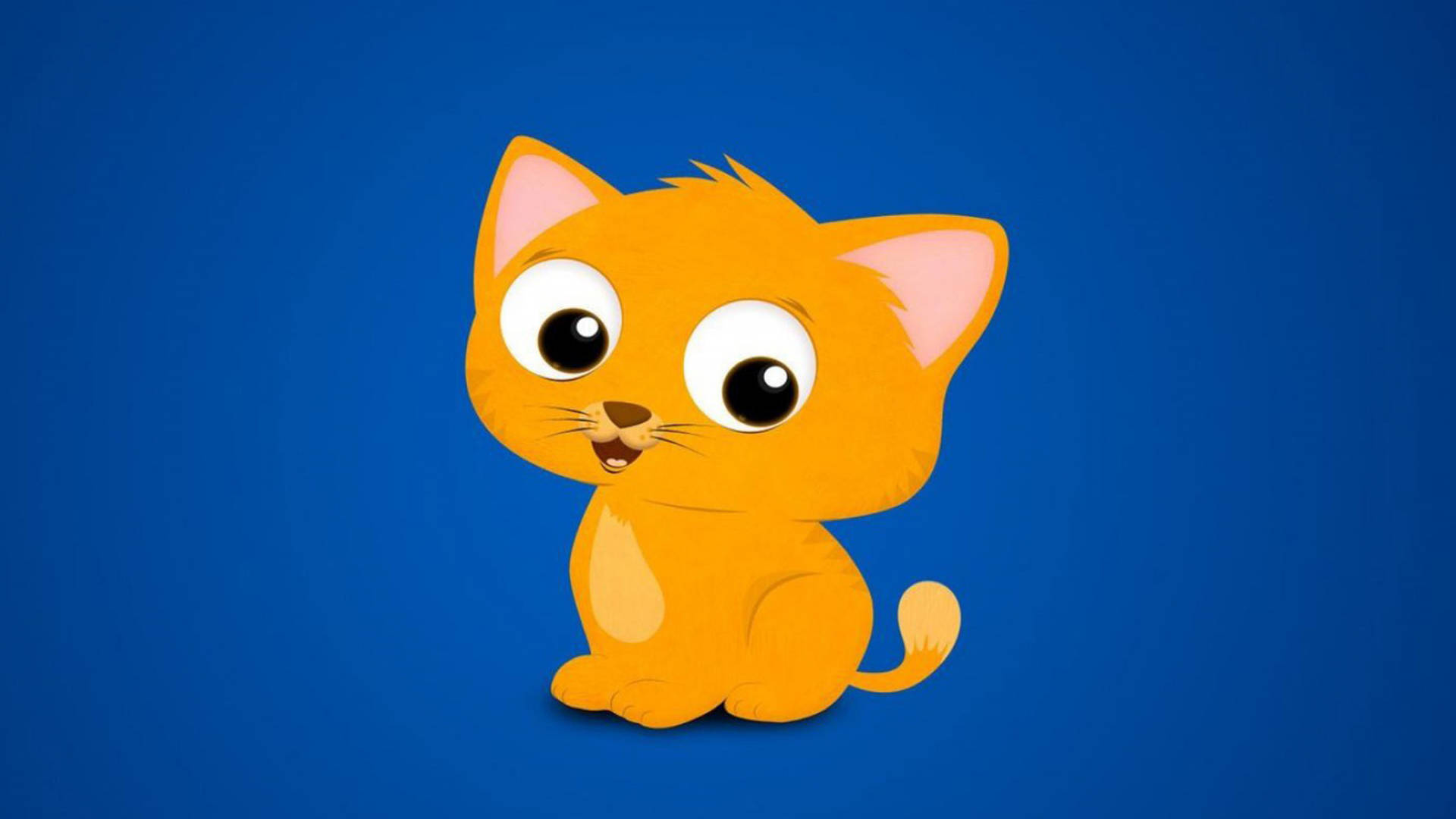 گربه کارتونی نارنجی والپیپر