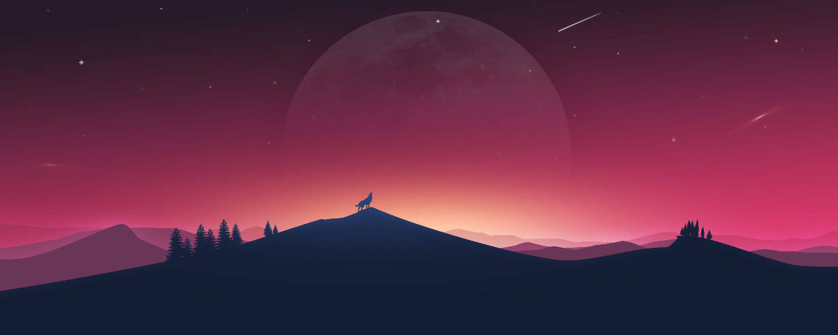 گرگ زوزه‌کش 1200x480 والپیپر