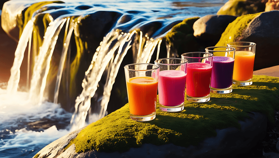 اسموتی، آبشار، گرمسیری، نوشیدنی، رنگارنگ، طراوت‌بخش، میوه، طبیعت، فضای باز، پرجنب‌وجوش، تابستان، نوشیدنی، لیوان، جویبار، خنک