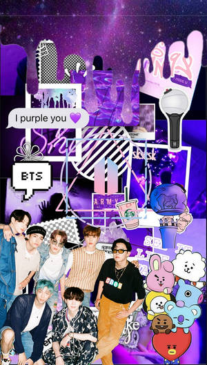 BTS زیبایی‌شناسانه BT21 بنفش — زیبای bts والپیپر