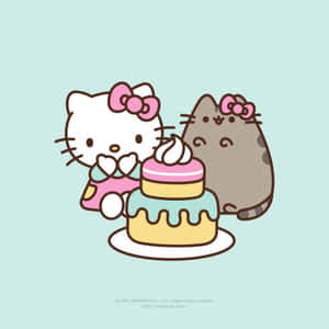 Hello Kitty کیک تولد سنریو عکس پروفایل — Hello kitty گیف والپیپر