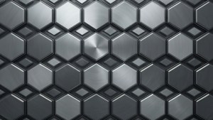 الگوی شش‌ضلعی هندسی به رنگ طوسی متالیک — خاکستری زیبا والپیپر