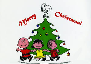 والپیپر بالای درخت کریسمس Snoopy