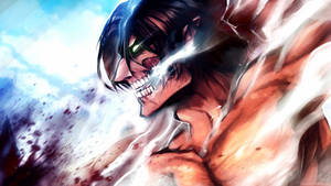 استیمینگ ارن در فرم تایتان حمله‌اش در والپیپر Attack on Titan.