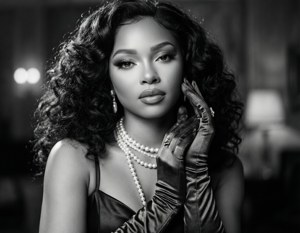دوجا کت با ظرافت کلاسیک هالیوود در سیاه و سفید. — Doja cat والپیپر