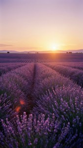 مزارع نرم اسطوخودوس در غروب. — زیبای بامزه والپیپر