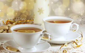 فنجان چای سفید با طراحی زیبا — سفید زیبا والپیپر