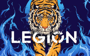 لپ‌تاپ گیمینگ لنوو Legion با ببر — ببر والپیپر