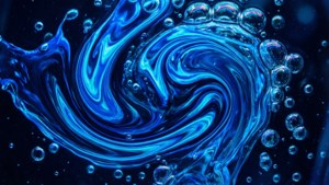 چرخش انتزاعی مایع آبی نئون — نئون آبی والپیپر
