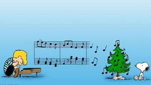 والپیپر نت‌های موسیقی کریسمس Snoopy