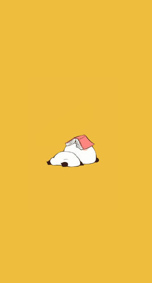 پاندای زیبا با کتاب روی صورت — زرد استتیک والپیپر
