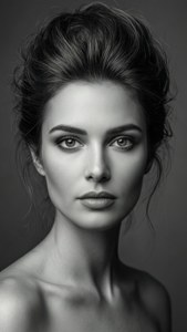 پرتره زیبای خاکستری از یک زن — خاکستری زیبا والپیپر