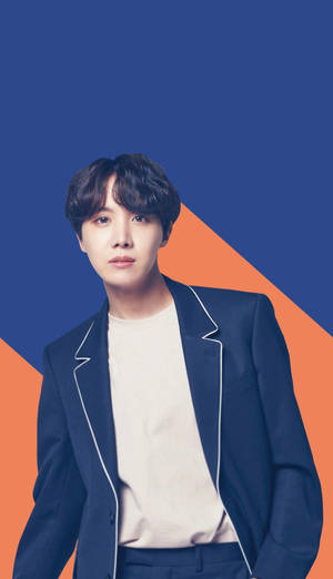 پس‌زمینه آبی و نارنجی جی‌هوپ از BTS