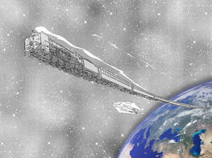 پنل مانگای Galaxy Express 999 — فضا زیبایی شناسی والپیپر