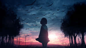 چشم‌انداز طلوع خورشید انیمه‌ای جذاب — انیمه زیبا والپیپر