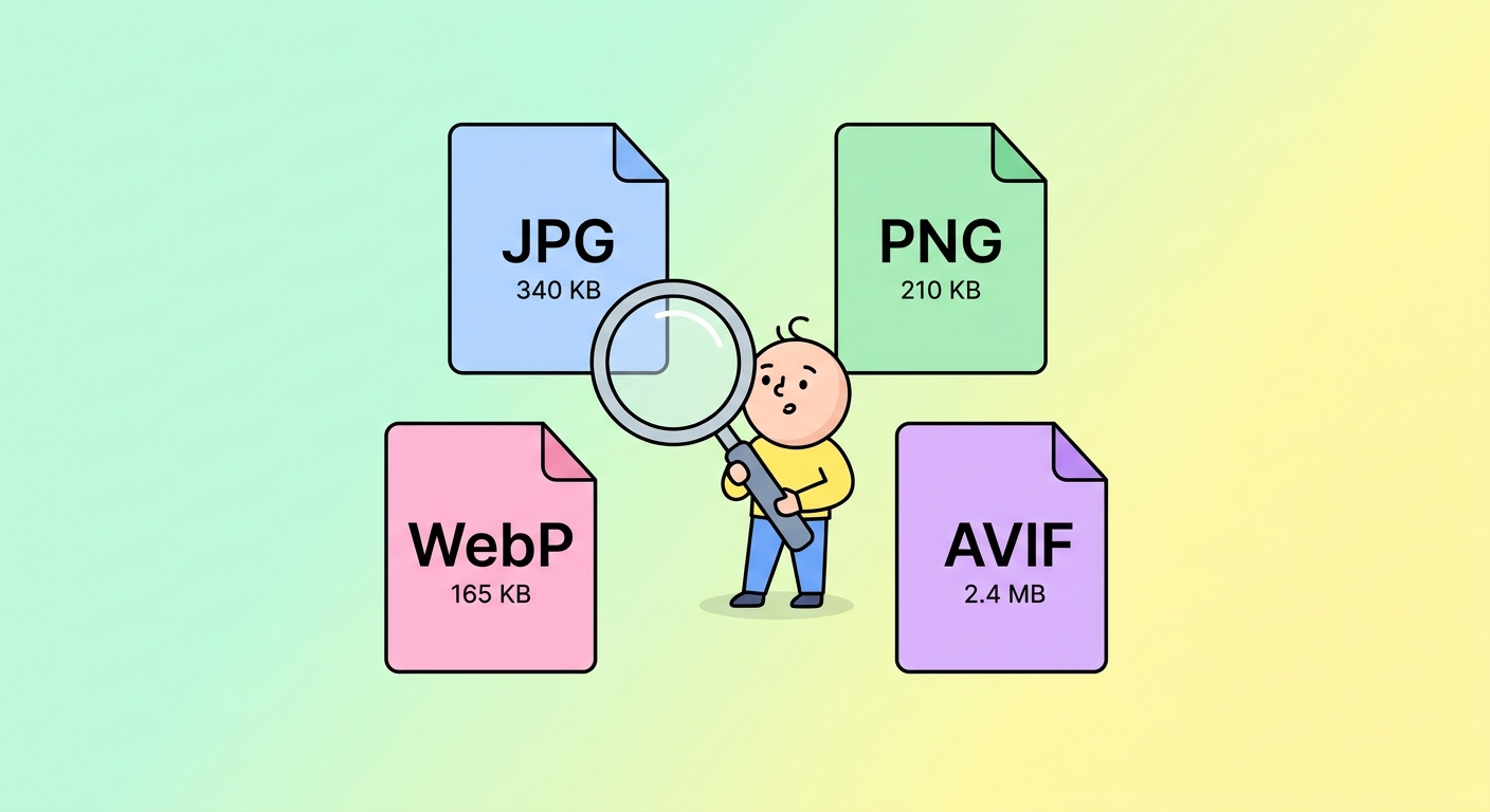 برگه تقلب فرمت تصویر — JPG در مقابل PNG در مقابل WebP در مقابل AVIF